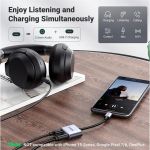 UGREEN Adapter USB-C - Audio 3,5mm Jack - USB-C M/F/F, 60W, PD, 0,25m, fekete (60164)