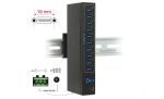 Delock Külso ipari hub 10 x USB 3.0 A-típusú 20 kV ESD védelemmel (63919)