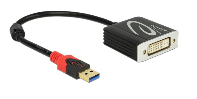 Delock Adapter USB 3.0 A papa / DVI csatlakozóaljzattal (62737)