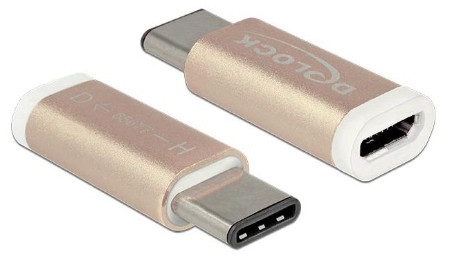Delock USB-C - USB 2.0 micro átalakító adapter gold (65677)