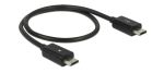Delock tápfeszültség-megosztó Micro USB-B dugó OTG kábel 0.3m (83570)