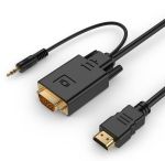 Gembird HDMI-VGA és audio kábeladapter, egy port, 1,8 m, fekete, c7479347, Gembird HDMI-VGA and audio cable adapter, port, 1,8 m, black, A-HDMI-VGA-03-6, Átalakító, adapter (hálózati termékeken kívül), csatlakozó