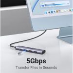 UGREEN Dokkoló állomás 5 az 1-ben, USB HUB, HDMI 1.4, 1x USB-A 3.0, 2x USB-A 2.0, USB-C, szürke (15495)