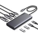 UGREEN Dokkoló állomás 8 az 1-ben, Dual Display, DP, HDMI, szürke (35625)