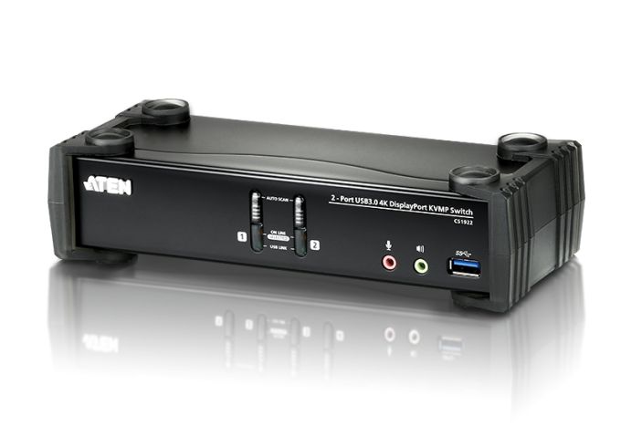 ATEN KVM Switch USB DisplayPort 4K + Audio, 2 port (CS1922)